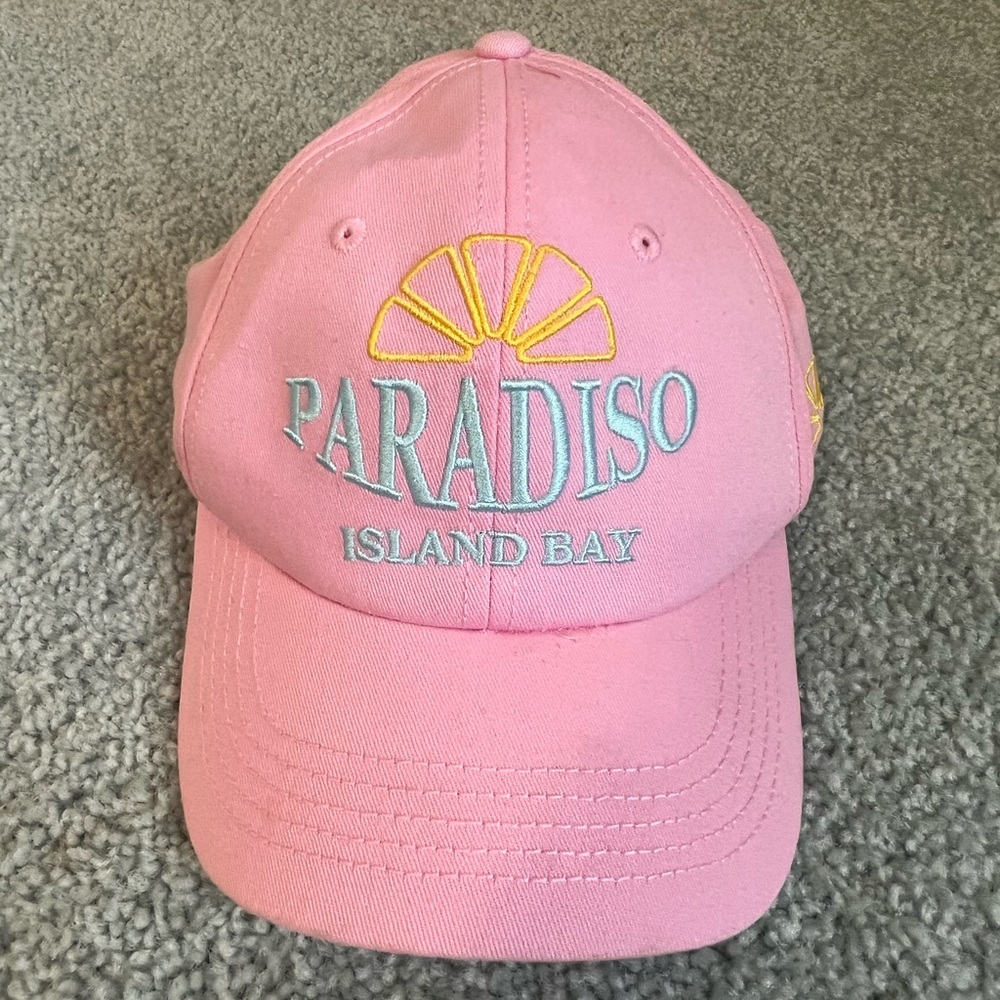 Pink trucker hat divided